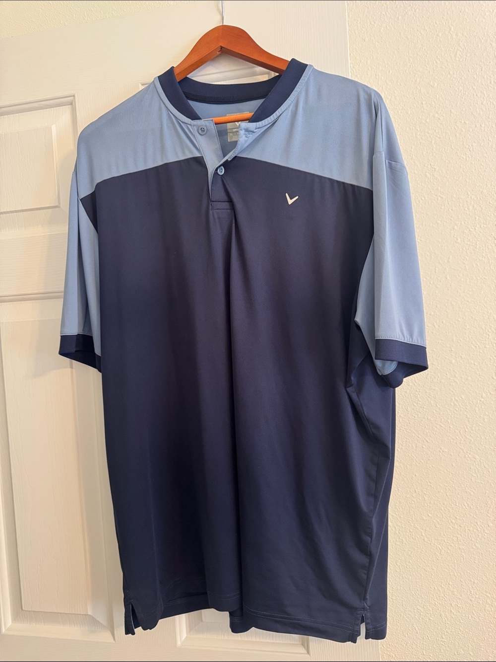 Callaway Opti-Dri Colorblock Performance Golf Polo Blue Gray Size XL